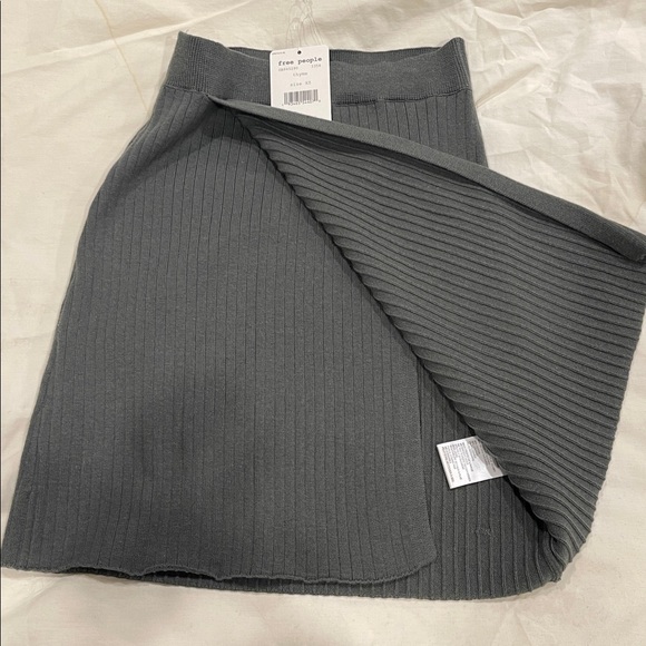 Free People Dresses & Skirts - Free People Charcoal Ribbed Knit Mini Skirt